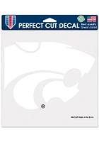 K-State Wildcats 8x8 White Auto Decal - White