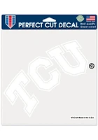 TCU Horned Frogs 8x8 White Auto Decal - White