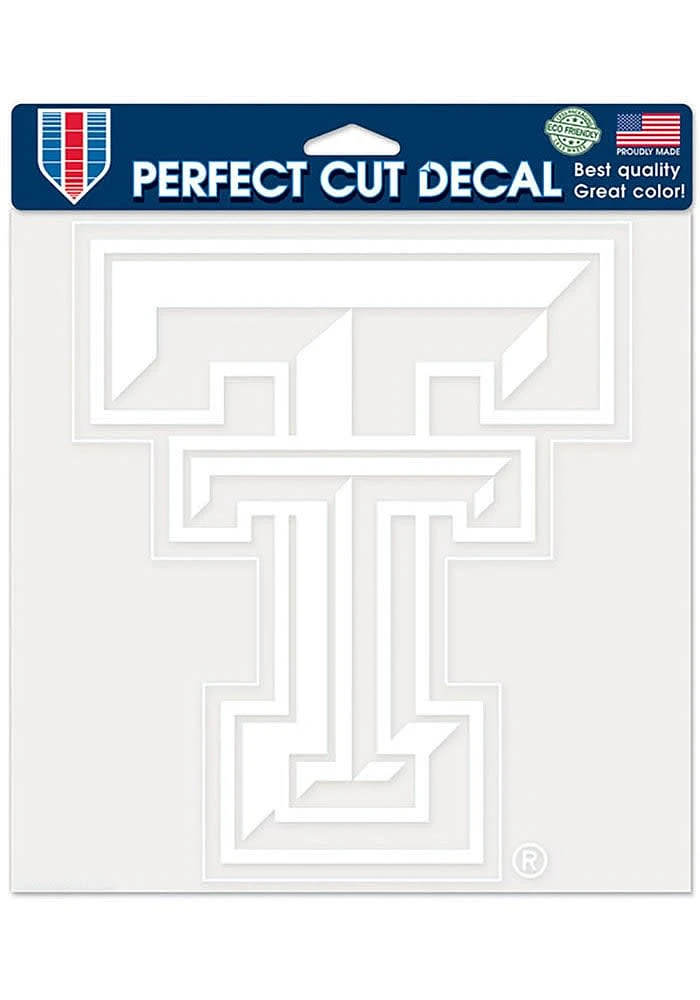 Texas Tech Red Raiders 8x8 White Auto Decal - White