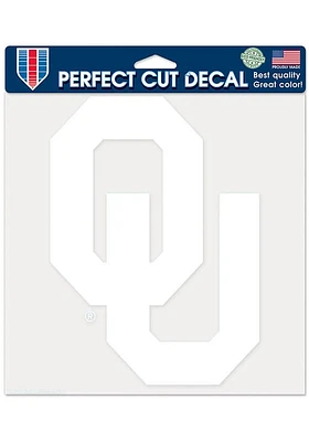 Oklahoma Sooners 8x8 White Auto Decal - White