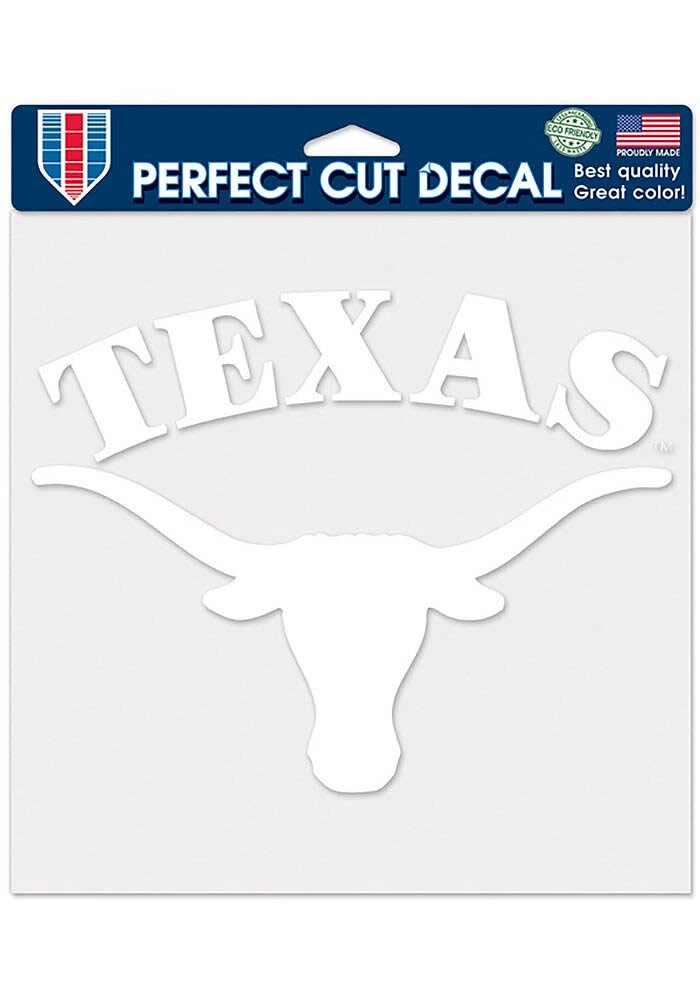 Texas Longhorns 8x8 White Auto Decal - White