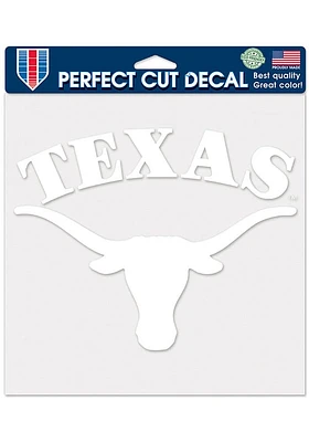 Texas Longhorns 8x8 White Auto Decal - White