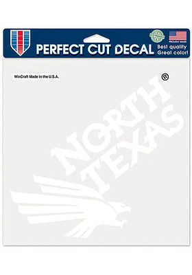North Texas Mean Green 8x8 White Auto Decal - White