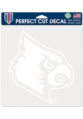 Louisville Cardinals 8x8 White Auto Decal - White
