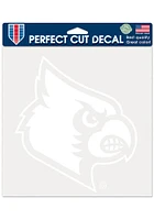 Louisville Cardinals 8x8 White Auto Decal - White