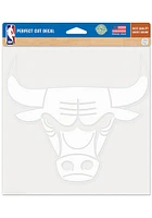 Chicago Bulls 8x8 White Auto Decal - White