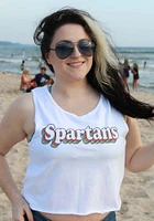 Michigan State Spartans Womens White Cropped Ringspun Tank Top