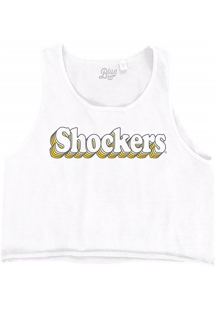Wichita State Shockers Womens White Cropped Ringspun Tank Top