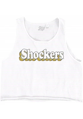 Wichita State Shockers Womens White Cropped Ringspun Tank Top