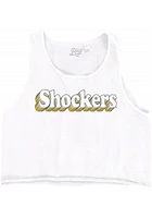 Wichita State Shockers Womens White Cropped Ringspun Tank Top