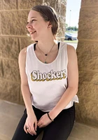 Wichita State Shockers Womens White Cropped Ringspun Tank Top