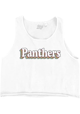Pitt Panthers Womens White Cropped Ringspun Tank Top