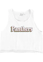 Pitt Panthers Womens White Cropped Ringspun Tank Top