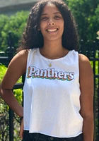 Pitt Panthers Womens White Cropped Ringspun Tank Top