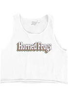 TCU Horned Frogs Womens White Cropped Ringspun Tank Top