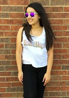 TCU Horned Frogs Womens White Cropped Ringspun Tank Top