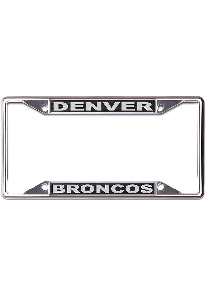Denver Broncos Black and Silver License Plate Frame - Black