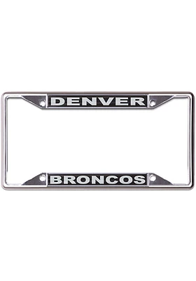 Denver Broncos Black and Silver License Plate Frame - Black