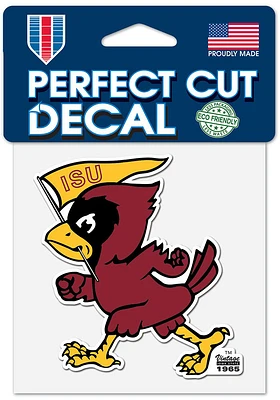 Iowa State Cyclones 4x4 Vintage Auto Decal - Red