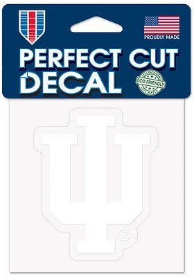 Indiana Hoosiers 4x4 White Auto Decal - White