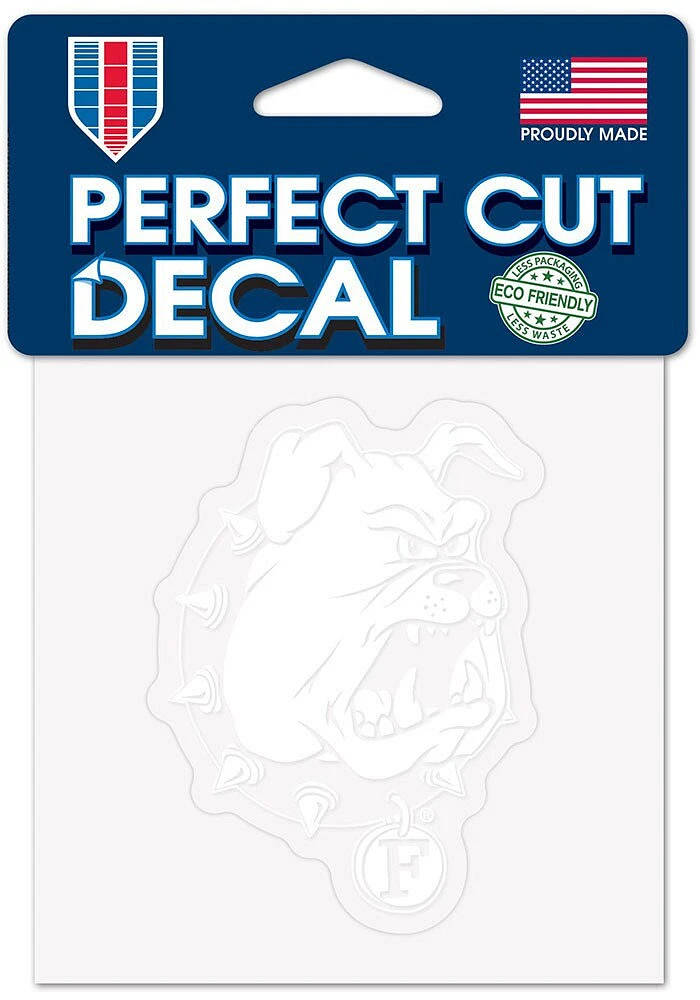 Ferris State Bulldogs 4x4 White Auto Decal - White