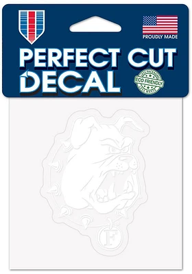 Ferris State Bulldogs 4x4 White Auto Decal - White
