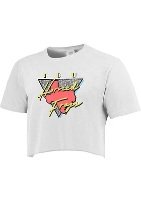 TCU Horned Frogs Womens White Retro Pastel Short Sleeve T-Shirt