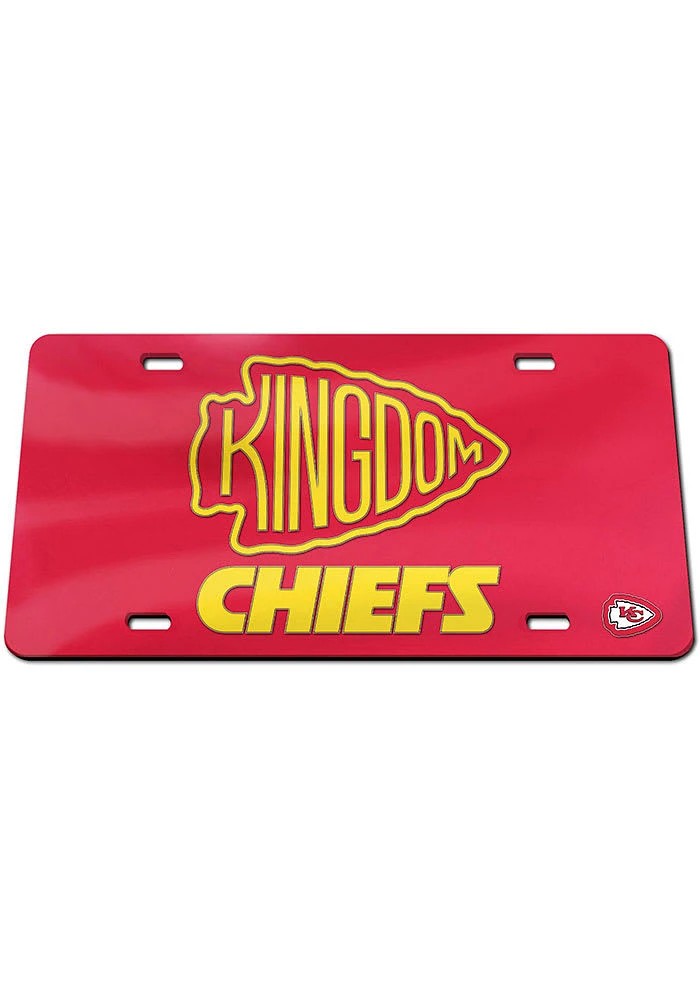 Kansas City Chiefs Red Kingdom Inlaid Car Accessory License Plate