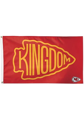 Kansas City Chiefs Kingdom 3x5 1-Sided Silk Screen Grommet Flag - Red