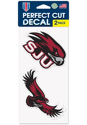 Saint Josephs Hawks 4x4 2 Pack Auto Decal - Red
