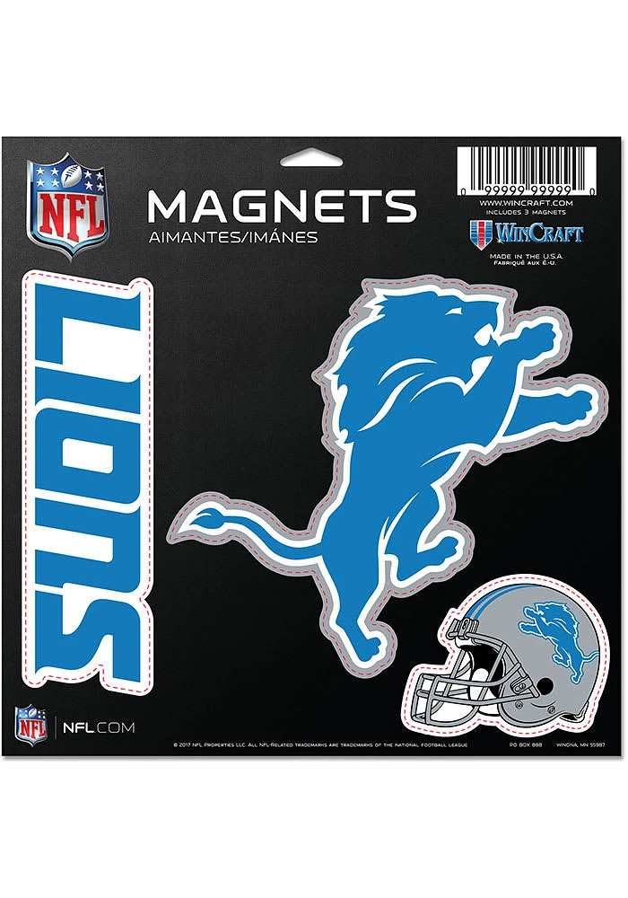 Detroit Lions 11x11 3pk Magnet