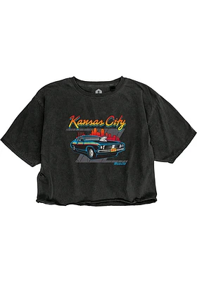 Kansas City Womens Black Muscle Car Short Sleeve T-Shirt