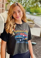 Kansas City Womens Black Muscle Car Short Sleeve T-Shirt