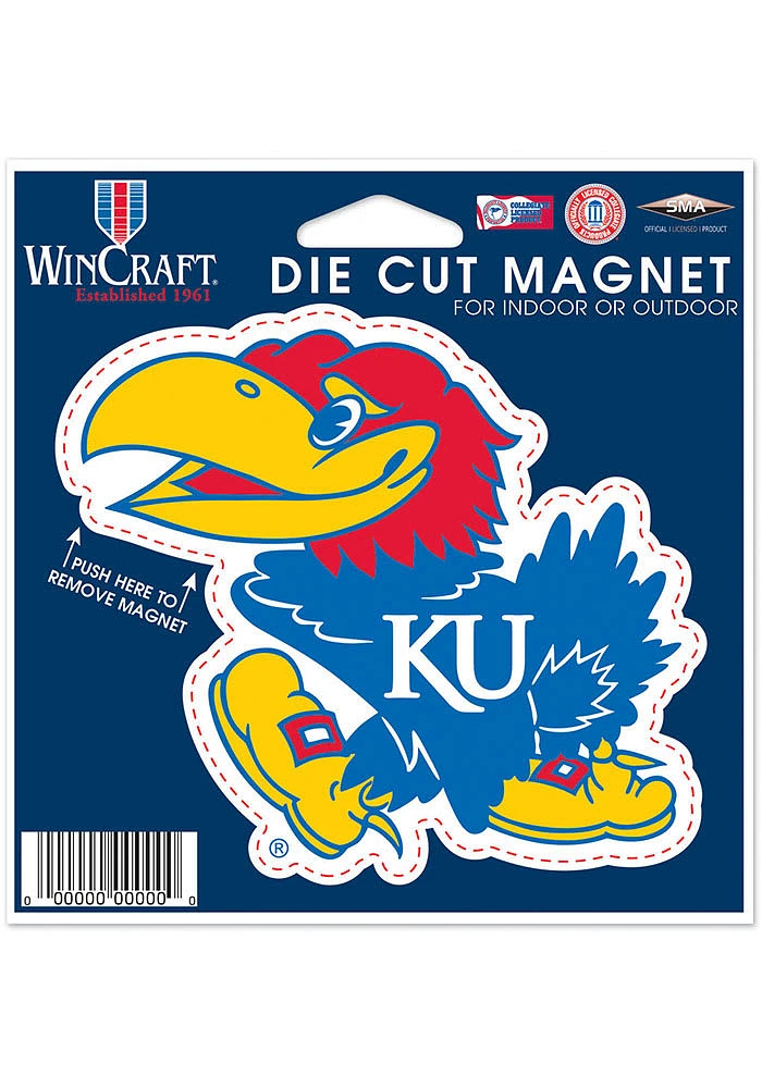 Kansas Jayhawks 4.5x6 die cut Magnet