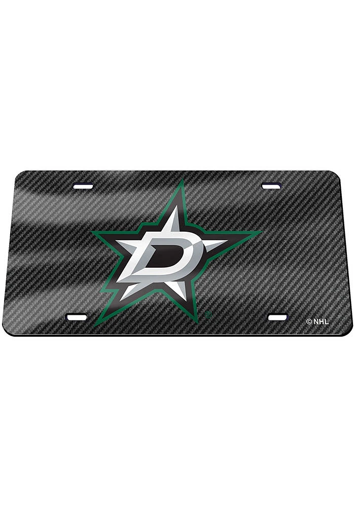 Dallas Stars Grey Carbon Fiber Car Accessory License Plate