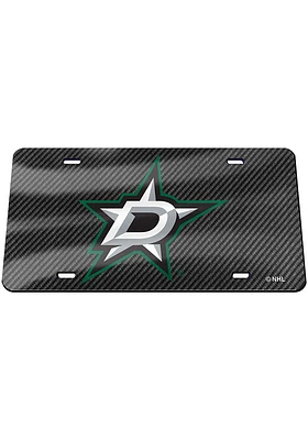 Dallas Stars Grey Carbon Fiber Car Accessory License Plate