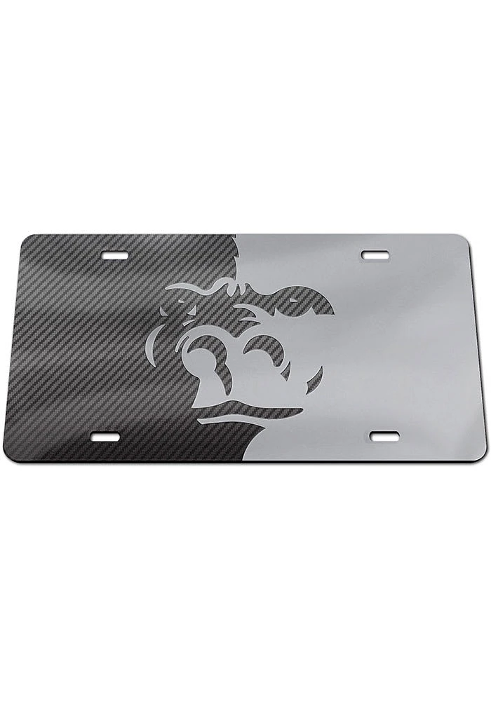 Pitt State Gorillas Grey Carbon Fiber Car Accessory License Plate