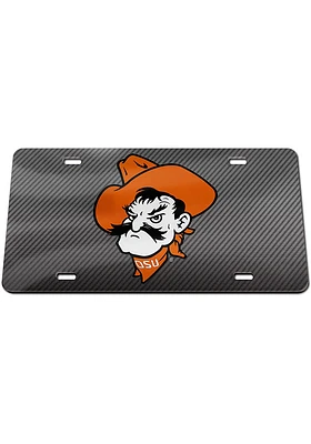 Oklahoma State Cowboys Grey Carbon Fiber Car Accessory License Plate