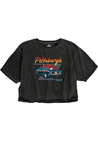 Rally Pittsburgh Womens Black Muscle Car Short Sleeve T-Shirt