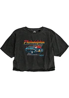 Rally Philadelphia Womens Black Muscle Car Short Sleeve T-Shirt