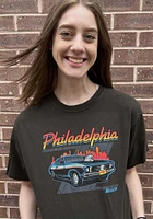 Rally Philadelphia Womens Black Muscle Car Short Sleeve T-Shirt