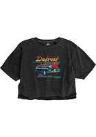 Detroit Womens Black Muscle Car Short Sleeve T-Shirt