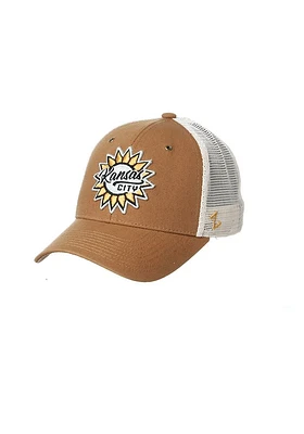 Kansas City Sunflower Canvas Big Rig Adjustable Hat - Brown