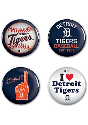 Detroit Tigers 4pk Button - Navy Blue