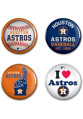 Houston Astros 4pk Button - Navy Blue