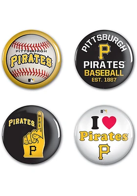 Pittsburgh Pirates 4pk Button - Yellow