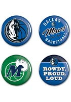 Dallas Mavericks 4pk Button - Navy Blue