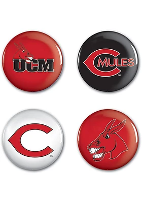 Central Missouri Mules 4pk Button