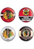 Chicago Blackhawks 4pk Button - Black
