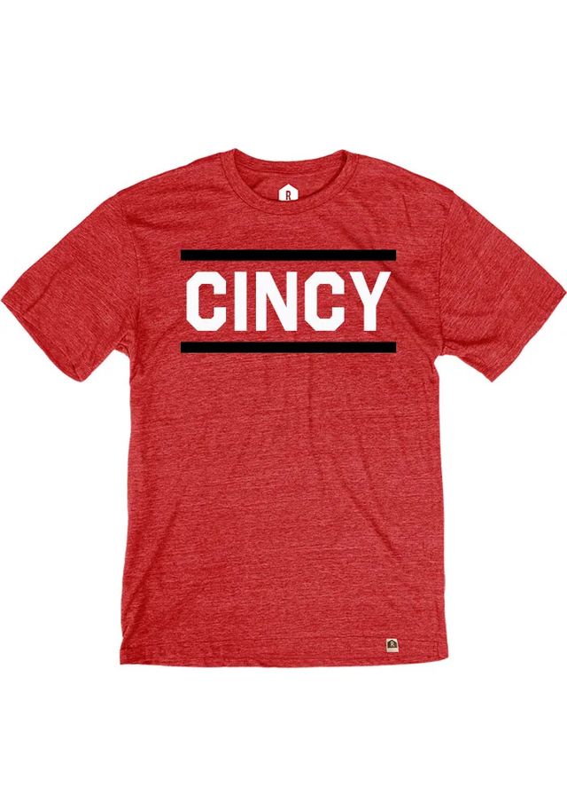 Cincinnati Heather Red Cincy Block and Bars Short Sleeve T-Shirt